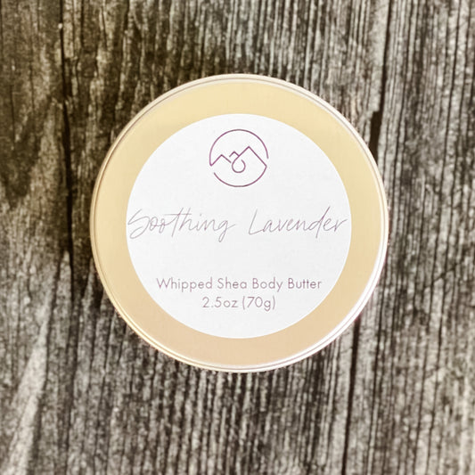 Tin of Soothing Lavender Whipped Body Butter.
